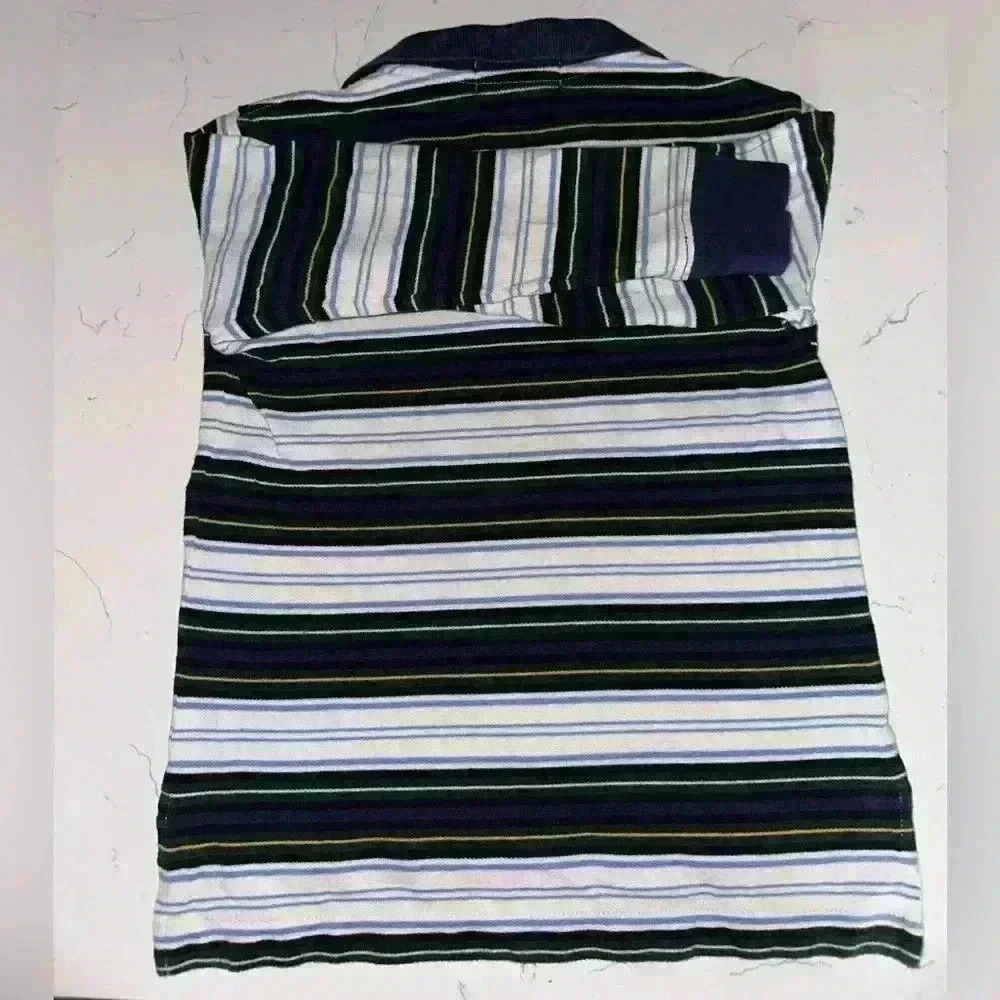Vintage polo Ralph Lauren Kids navy long sleeve Striped size 5 polo shirt - Picture 2 of 3